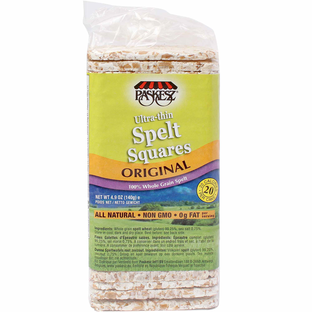 Paskesz Rice Cake Squares Spelt Plain, 4.9 Oz | Empire Kosher